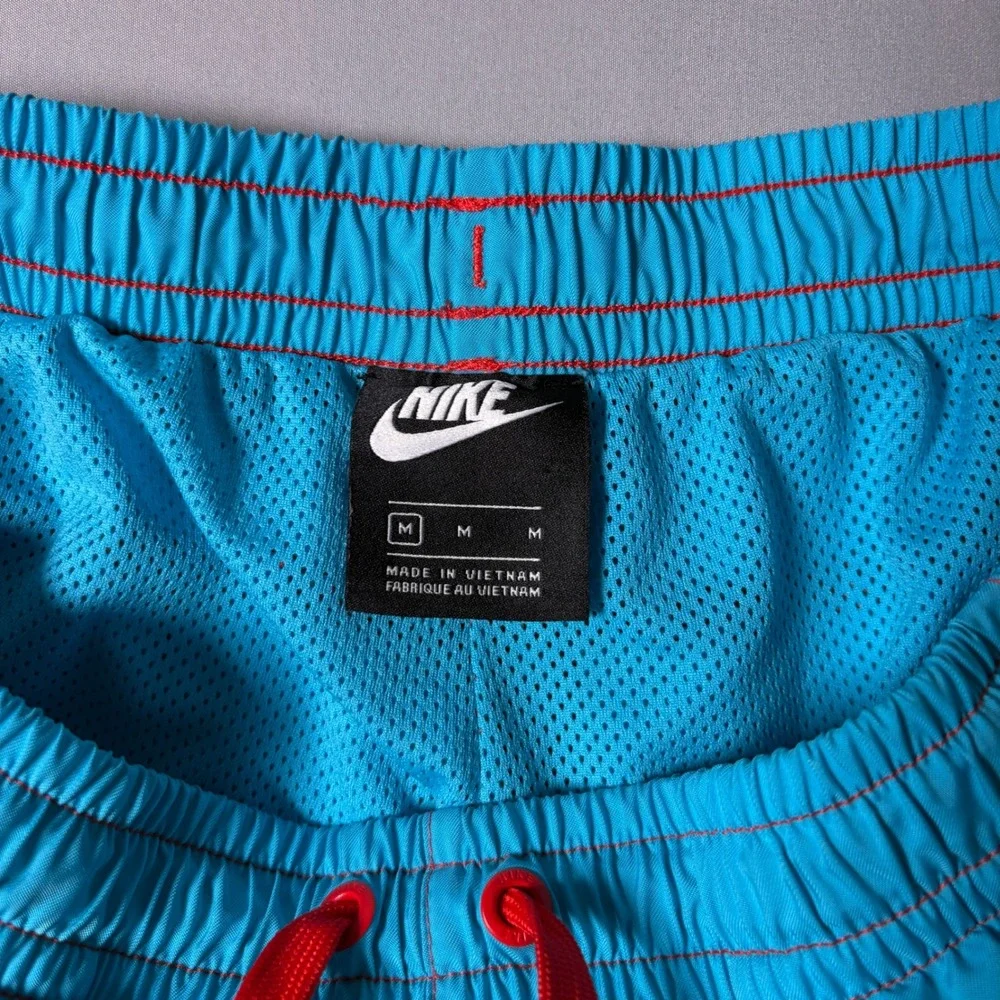 Nike Mens Aqua Blue Orange Swim Trunks Mesh Lined Board Shorts Size M